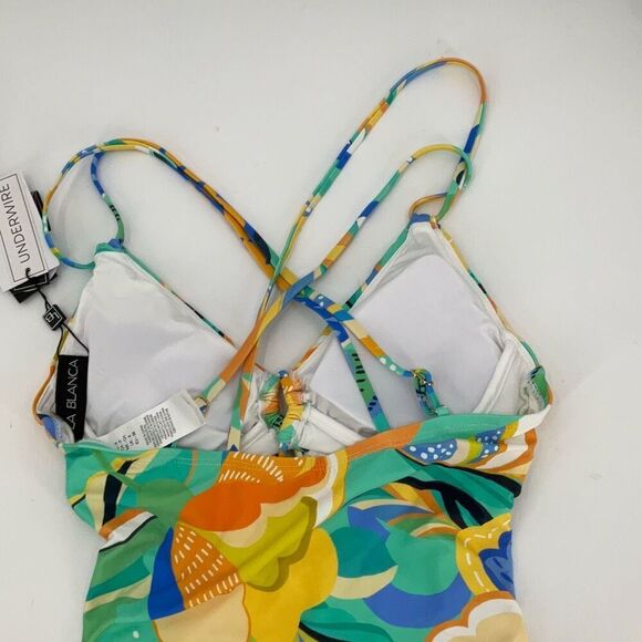 NWT La Blanca Multicolor Sun In Sicily Underwire One Piece Swimsuit Size 4 - Picture 4 of 9